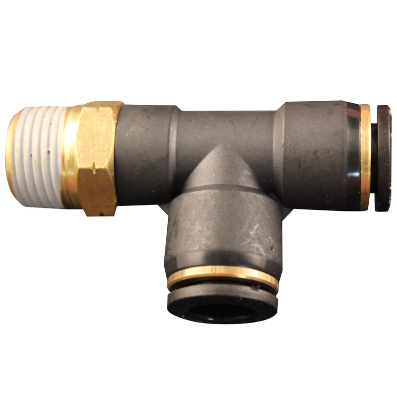 3/8 MNPT 3/8 OD Push-to-Connect Swivel Run Tee (Box of 10)