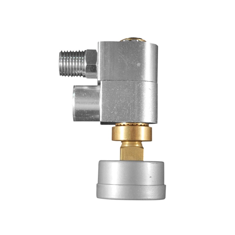 1/4 NPT Swivel Hose Fitting with Flow Control and Gauge