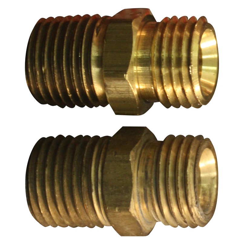 1/4 MNPT x 1/4 NPS Hex Nipple Hose Fitting (Single Retail Pack)