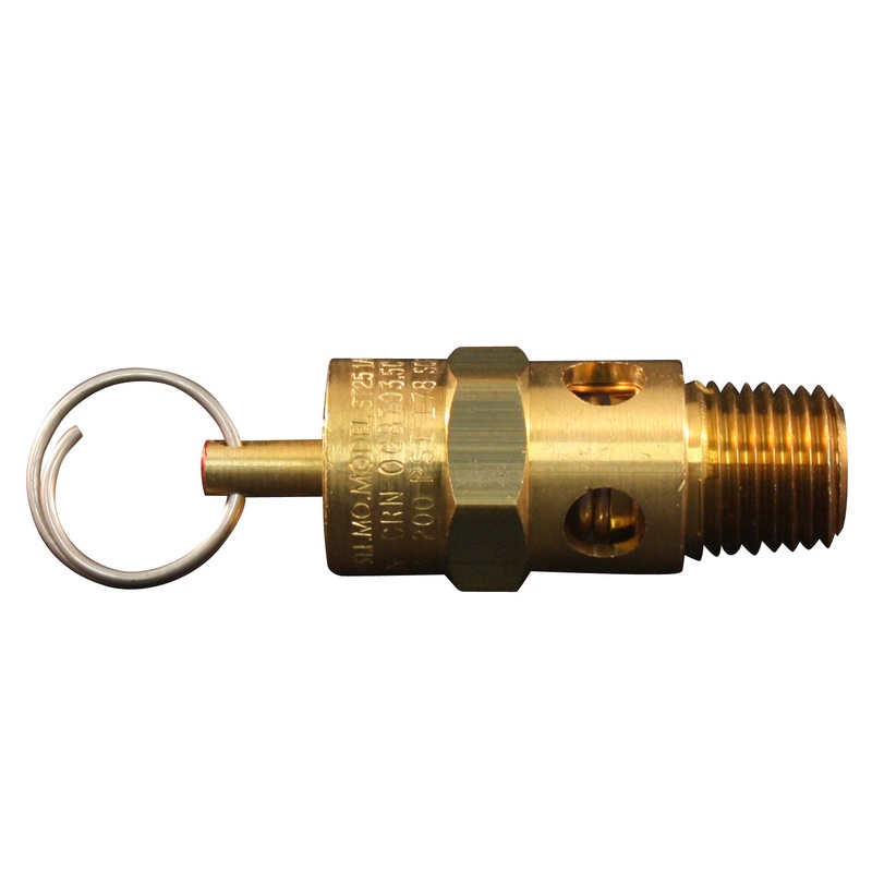 1/4 MNPT ASME Safety Valve, 200 PSI Pop off Pressure