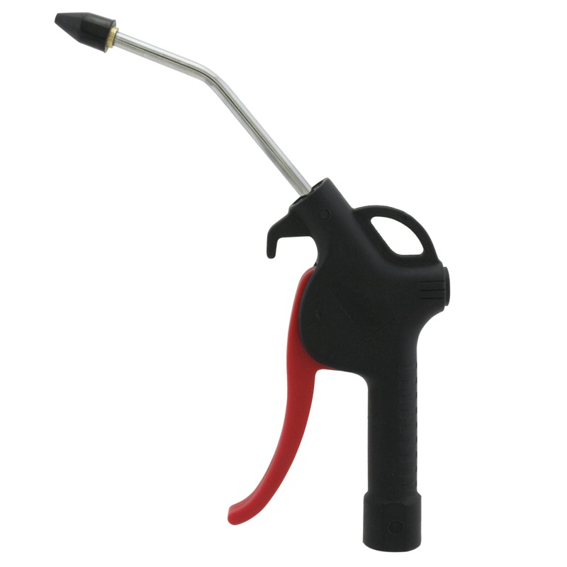 Lightweight Pistol Grip Blow Gun w/ Fixed Rubber Tip, 1/4 NPT, 90 PSI, 16.5 SCFM (S-164)