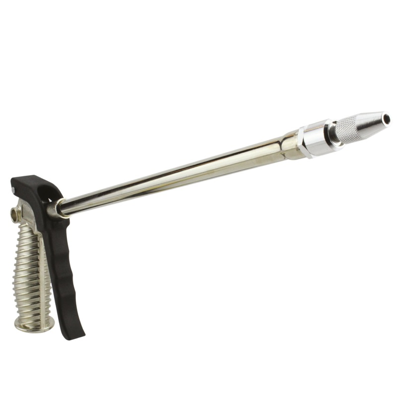 Turbo Pistol Grip Blow Gun – 10 Extended Reach and Adjustable Nozzle – 40 CFM – 230 Max PSI (S-182)
