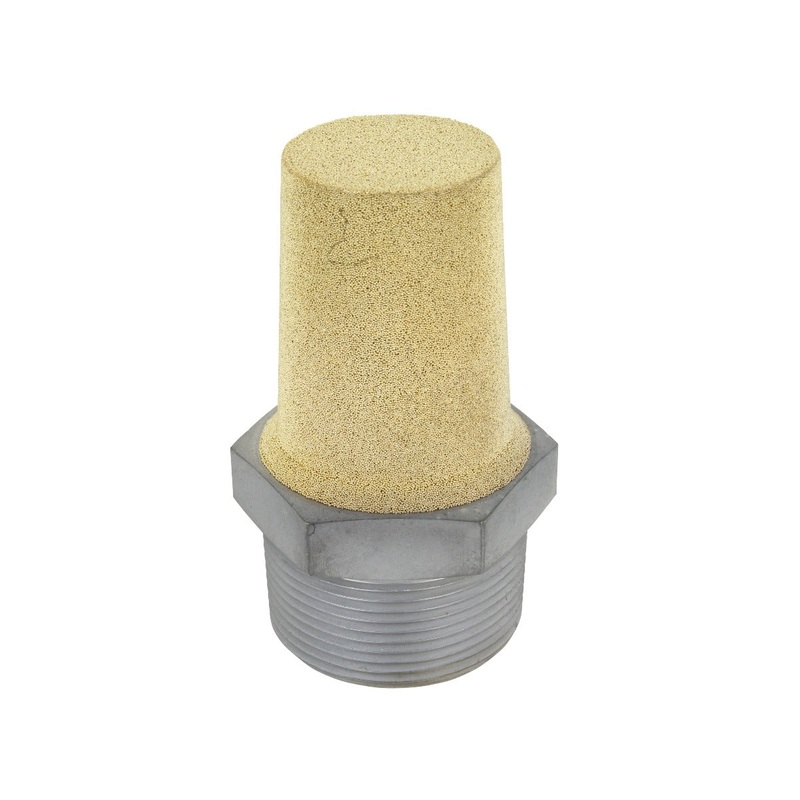 Pneumatic Exhaust Muffler, 1 1/2 MNPT 40 Micron Sintered Bronze Silencer/Diffuse air & Noise Reducer