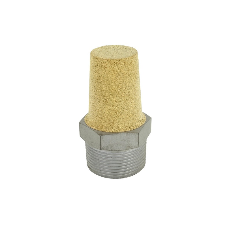Pneumatic Exhaust Muffler, 1 1/4 MNPT 40 Micron Sintered Bronze Silencer/Diffuse air & Noise Reducer