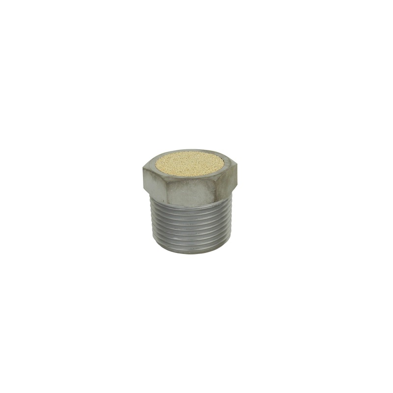Breather Vent Pneumatic Muffler, 1 MNPT – 40 Micron Sintered Bronze Silencer/Diffuse Air & Noise Reducer