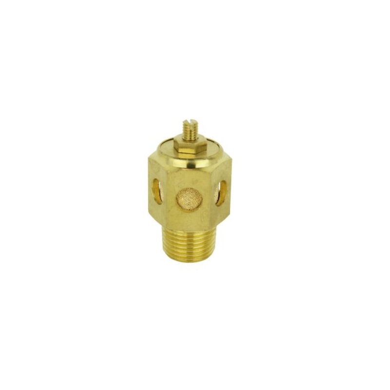 High Volume Speed Control Exhaust Muffler, 1/2 MNPT – 40 Micron Sintered Bronze Silencer/Diffuse Air & Noise Reducer