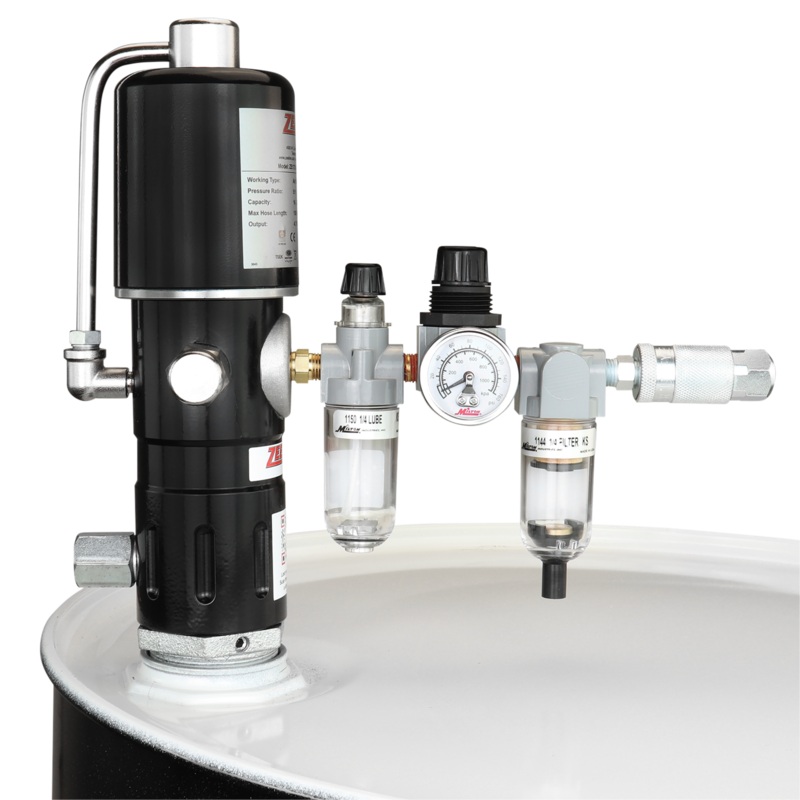 ZE1731K  5:1 Pneumatic Stub Style High Flow Rate Piston Pump with FRL (Double Action)