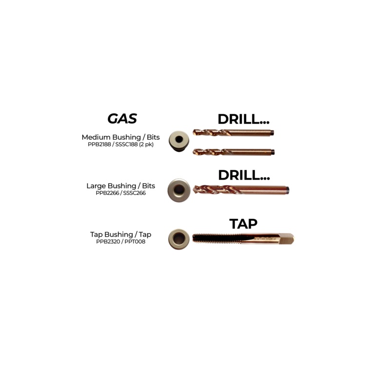 Upgrade Kit to Extractorless Broken Bolt Repair: Drill Bit, Bushing Tap ProKit – Gas/Diesel Engines