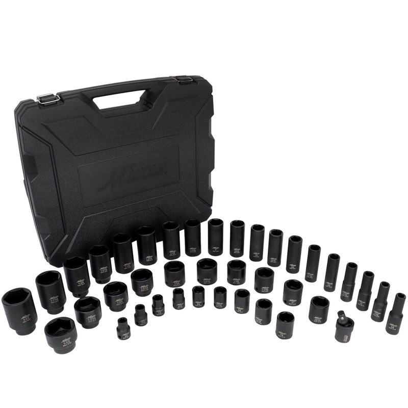 1300-SS-08 – 1/2 Dr. SAE Standard and Deep Socket Set, 39 pcs