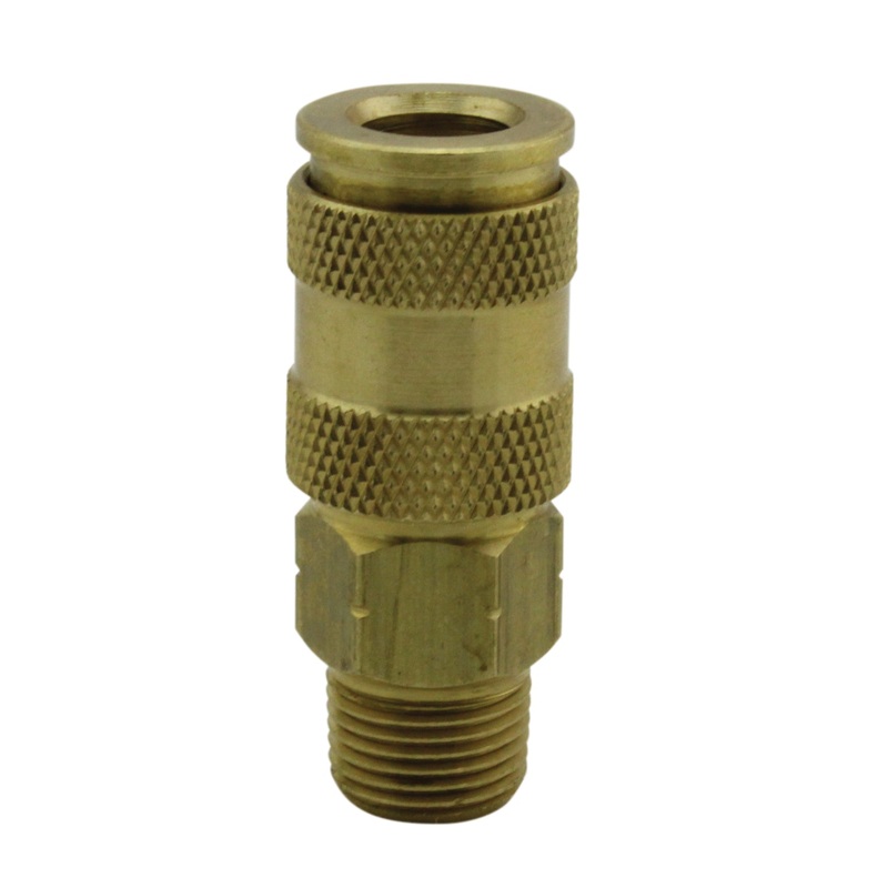S-767W – Milton 3/8 MNPT High Flow (V-Style) Quick-Connect Brass Coupler (Sold Individually)