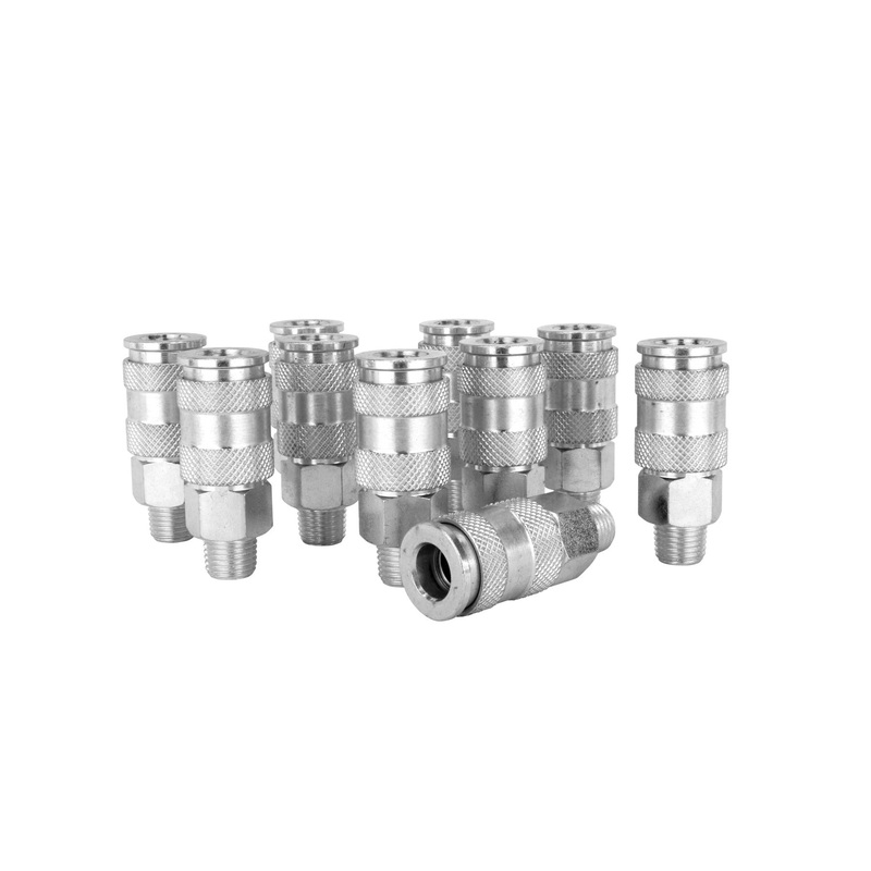 1/4 MNPT High Flow (V-Style) Quick-Connect Steel Coupler (Box of 10)