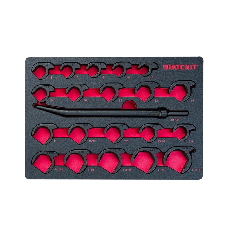 SHOCKIT Open End Crows Foot Set in HD EVA Foam Tray, Heavy Duty Industrial/Hydraulic Fitting Sockets SAE/Metric Set 20 Piece