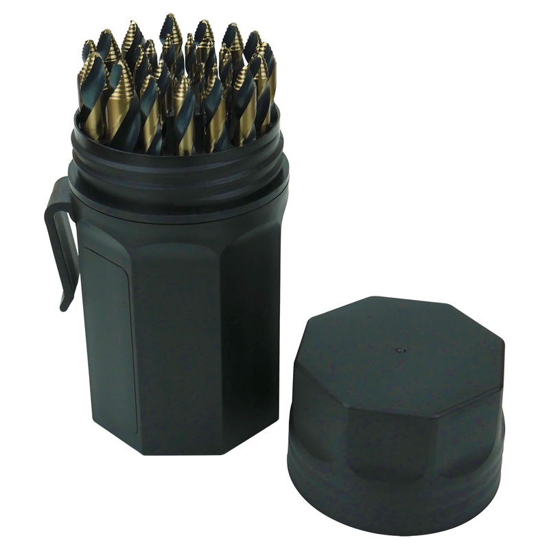 Vortex Point Angled Drill Bits 1/16-1/2 x 64ths Mechanics Length 29-Piece TYPE 250-VT