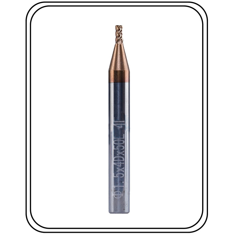 3.5 mm Carbide Endmill 55 HRC  4 Mm Shank Length 50 Mm