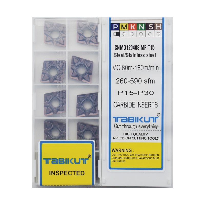 CNMG120408 MF T15 TABIKUT Carbide Insert For Steel Black Pack Of 10