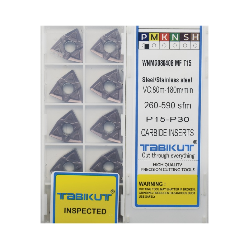 WNMG08408 MF T15 TABIKUT Carbide Insert For Steel Black Pack Of 10