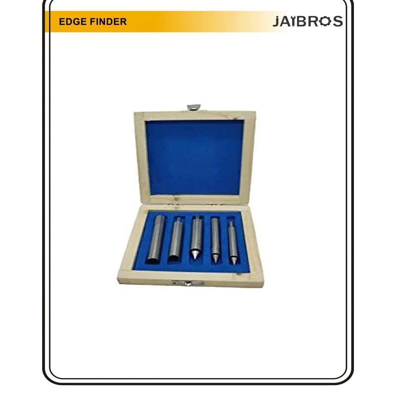 Edge finder set of 5 pieces in wooden box steel color pack of 5