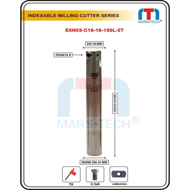 16 mm cutter LNMU0303 – 150 And 200 Long Suitable To LNMU0303 Inserts pack of 1