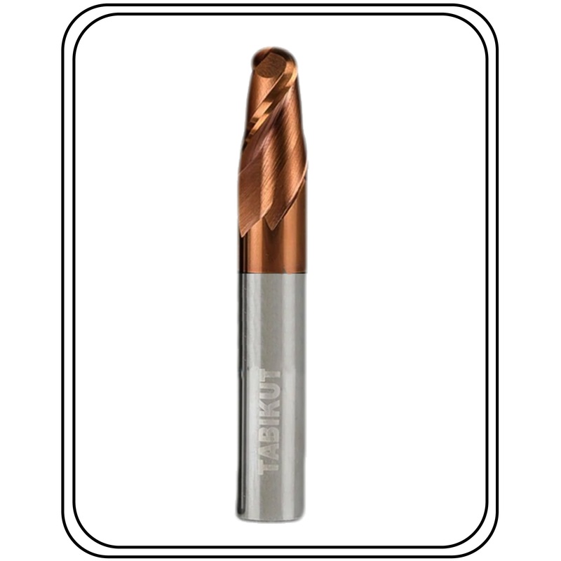3mm Carbide Ballnose 60 HRC Shank 3 mm and 4 mm pack of 2