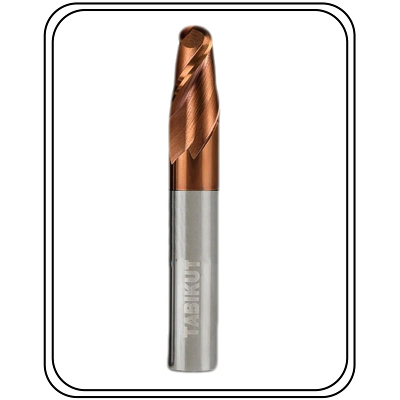 4 mm Carbide Ballnose 2 Flutes TABIKUT 60 HRC pack of 2