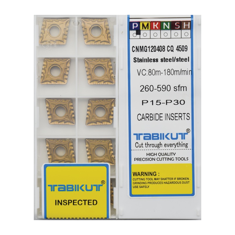 CNMG120404/08/12 CQ 4509 Chipbreaker insert steel grade of Tabikut pack of 10