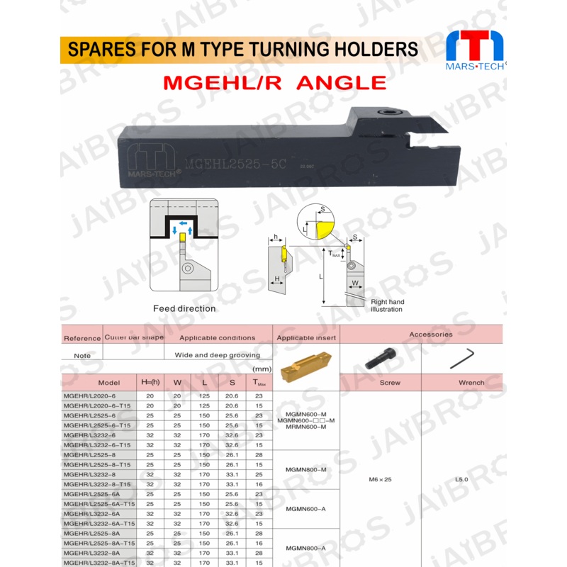 4mm MGMN Grooving Holder suitable to MGMN400 pack of 1
