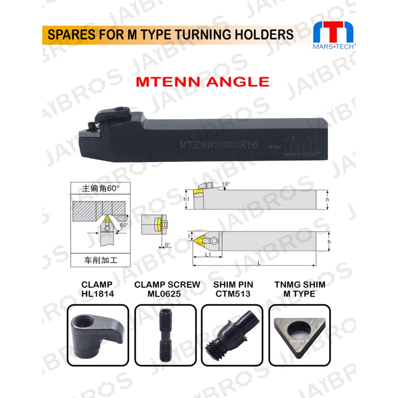 Turning Holder tnmg neutral MTENN pack of 1