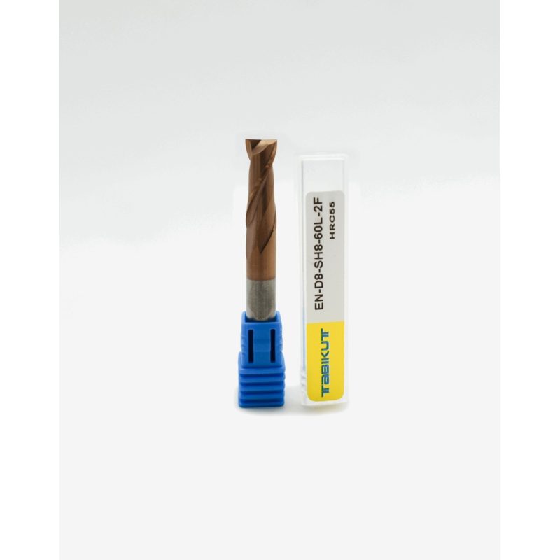 8 mm 2 flute cutter 45/55 hrc pack of 1