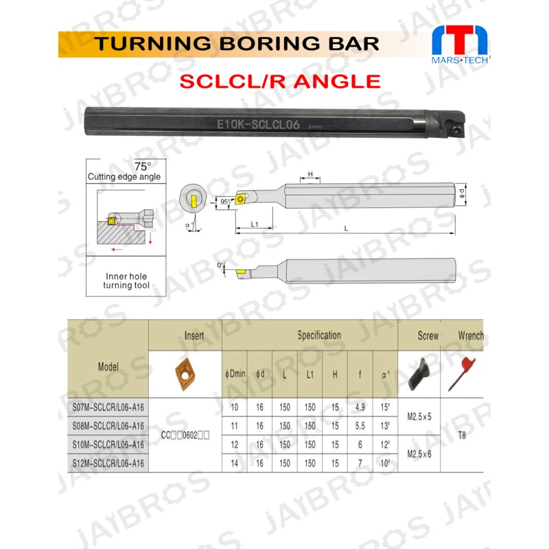 Step boring bar ccmt dia 8/12/16 pack of 1