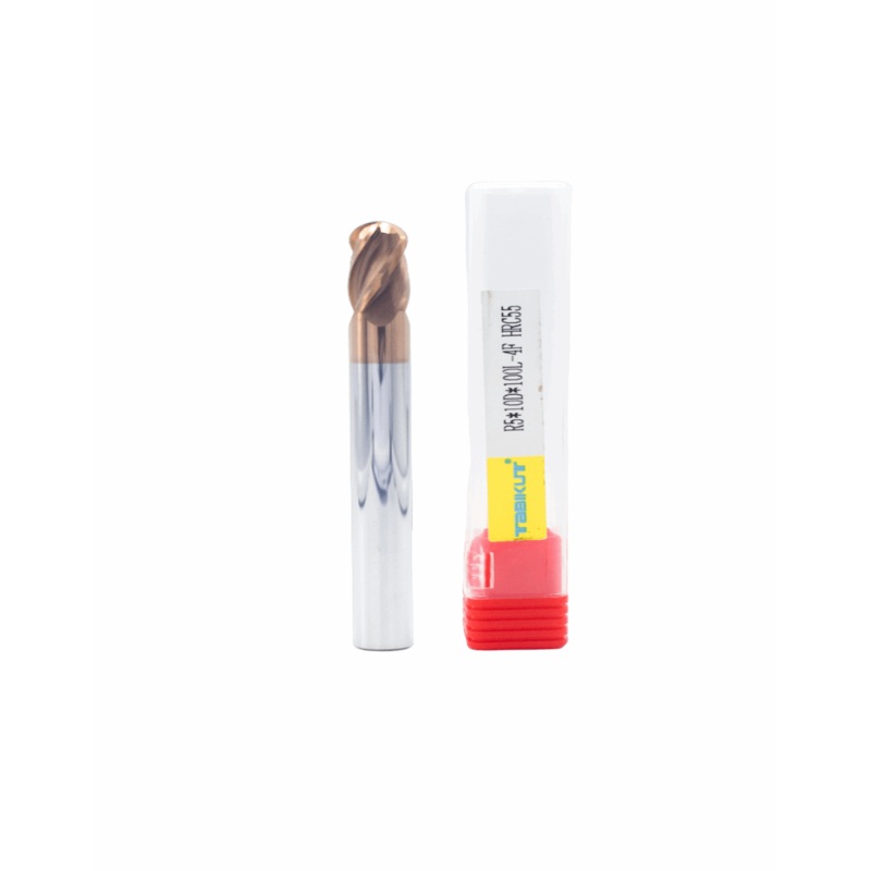 10 mm 4 flute Ballnose 55 hrc -100 mm long pack of 1