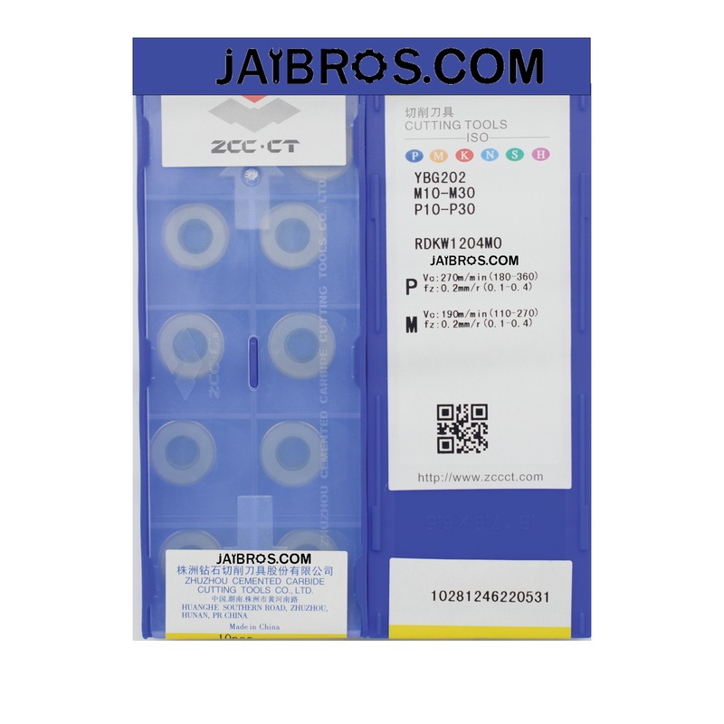 ZCCCT R6 Carbide Insert RDKW1204 ybg202/205 pack of 10