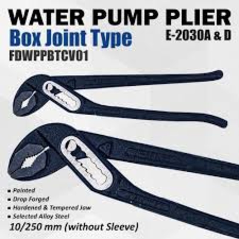 Water Pump Plier Box Joint Crv Steel : 10inch (250mm) Wt: 420 Grms