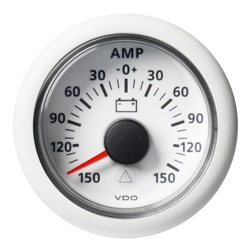 Veratron 52MM (2-1/16) ViewLine Battery Status Gauge -150/+150AMP – White Dial  Bezel [A2C59512331]
