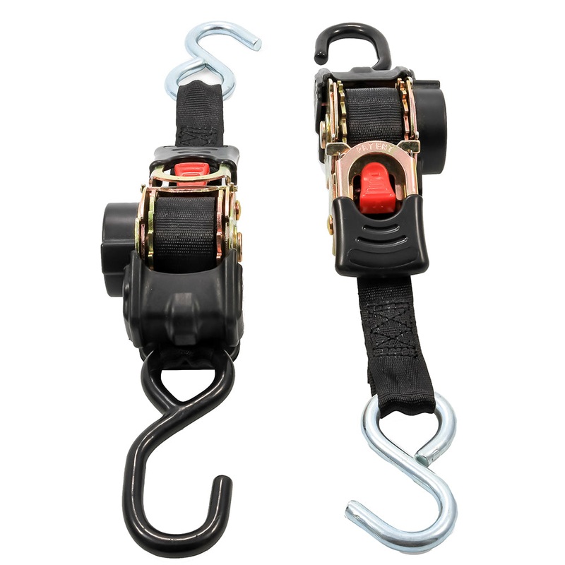 Camco Retractable Tie-Down Straps – 1 Width 6 Dual Hooks [50033]