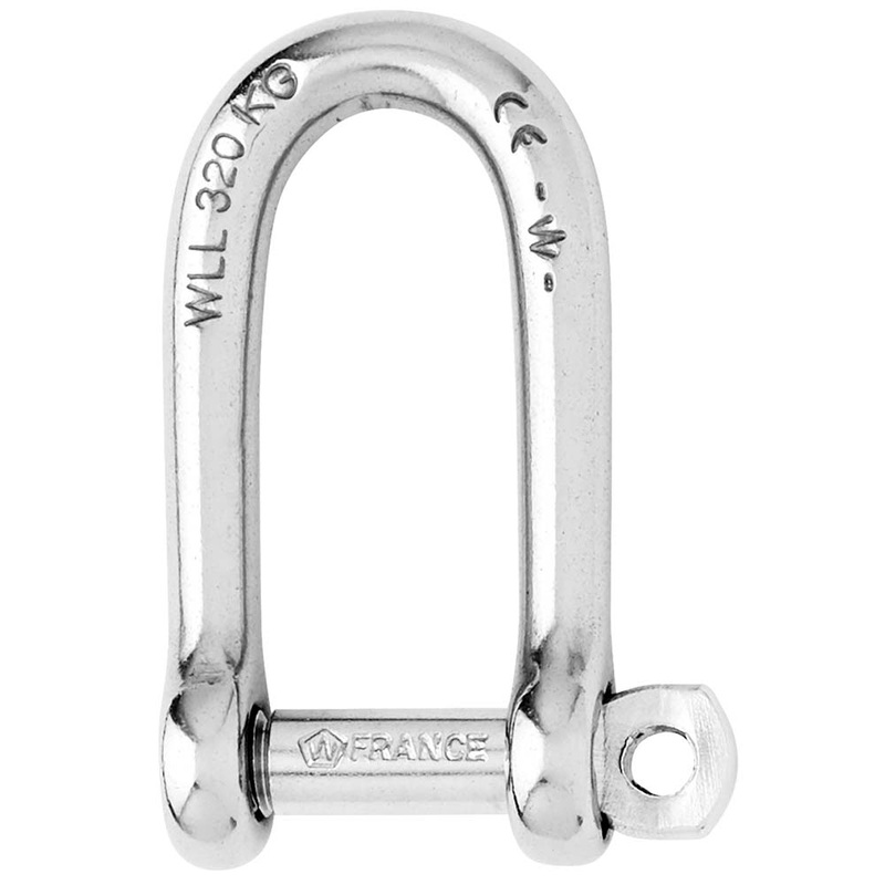Wichard Self-Locking Long D Shackle – Diameter 6mm – 1/4 [01213]
