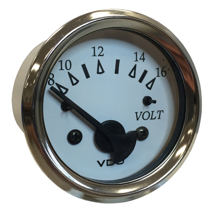 VDO Cockpit Marine 52MM (2-1/16) Voltmeter – White Dial/Chrome Bezel [332-15282]