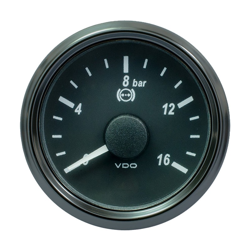 VDO SingleViu 52mm (2-1/16) Brake Pressure Gauge – 16 Bar – 0-4.5V [A2C3832710030]