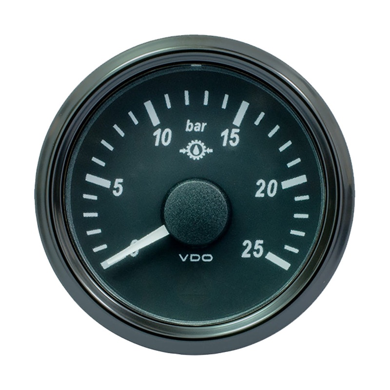 VDO SingleViu 52mm (2-1/16) Gear Oil Pressure Gauge – 25 Bar – 0-180 Ohm [A2C3833460030]