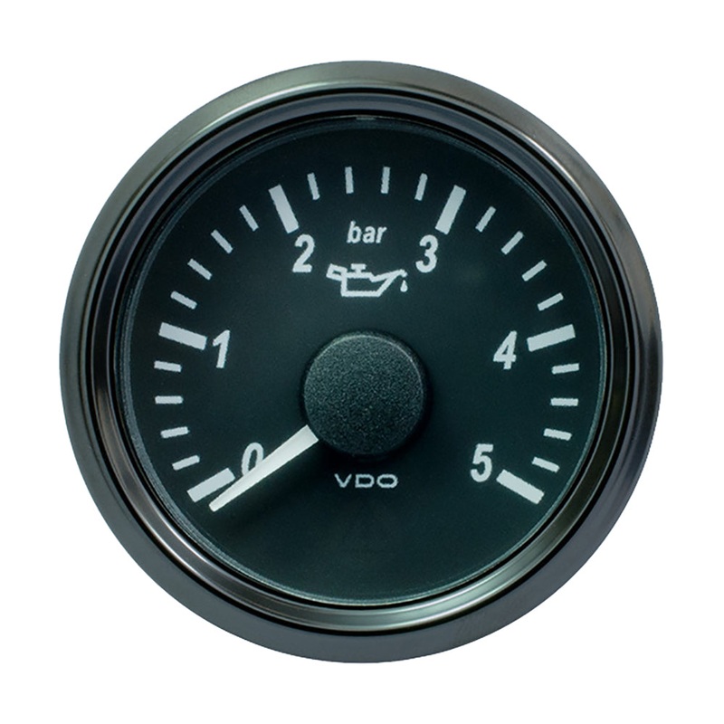 VDO SingleViu 52mm (2-1/16) Oil Pressure Gauge – 5 Bar – 0-180 Ohm [A2C3833160030]