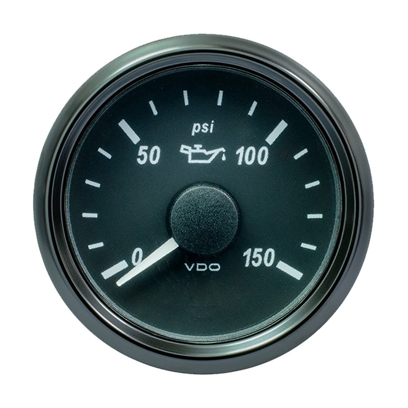 VDO SingleViu 52mm (2-1/16) Oil Pressure Gauge – 150 PSI – 0-180 Ohm [A2C3833300030]