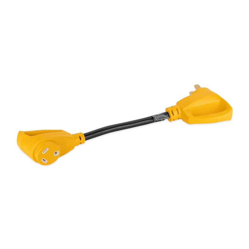 Camco Power Grip 18 Dogbone Adapter – 50 Amp Male/30 Amp Female [55173]