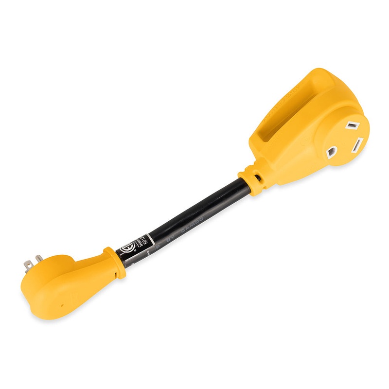 Camco Power Grip Dogbone 15 Amp Male / 30 Amp Female Adapter – 12 [55165]