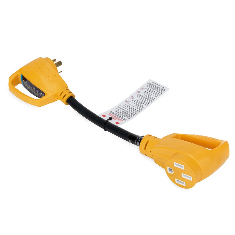 Camco Power Grip RV 18 30Amp Circuit Analyzer Dogbone – Integrated Surge Protection [55460]