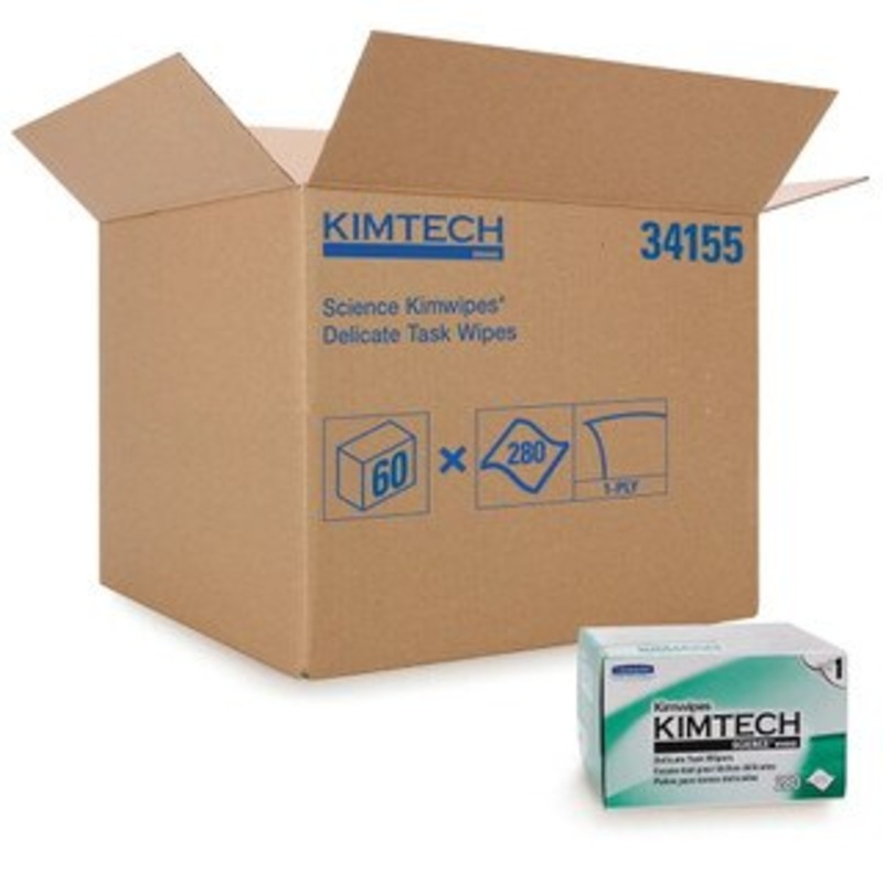 Kimwipes Delicate Task Wipers, 8.4 x 4.4 in. (21.33 x 11.17 cm), Case of 60 Boxes