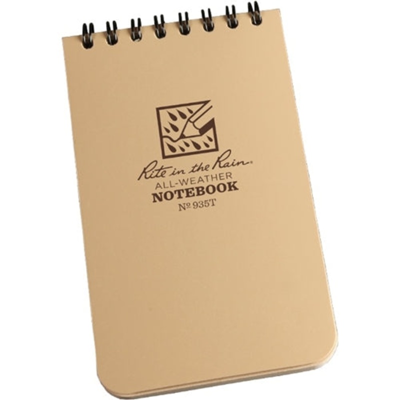 Rite-in-the-Rain – 3X 5 Shirt Pocket, Top-Spiral, Notebooks, Tan, #935T