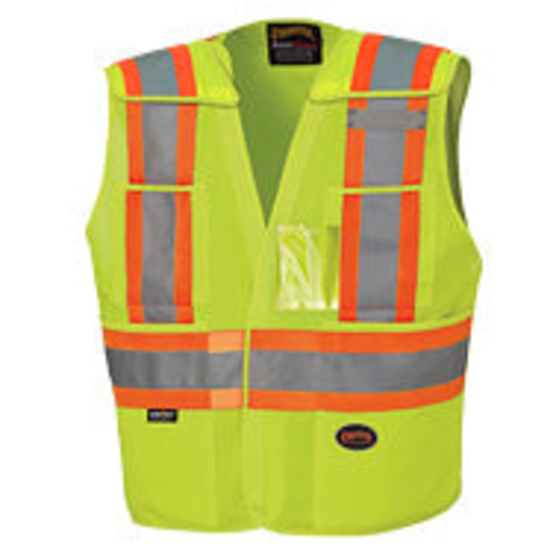 Hi-Viz Tear Away Safety Vest, High Visibility Lime-Yellow