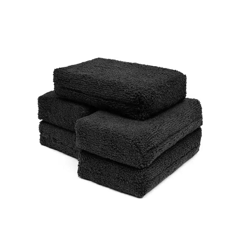 The Rag Company Microfiber Terry Detailing Sponge Applicator Black -3” X 5”
