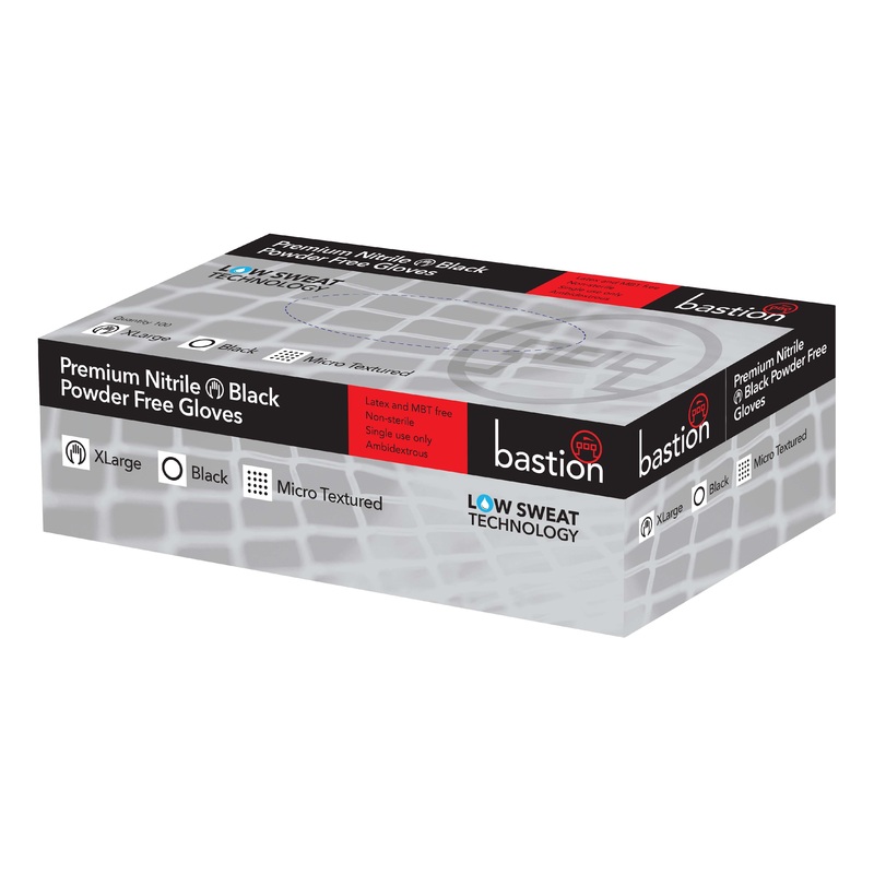 Bastion Premium  Nitrile Black Powder Free Detailing Gloves