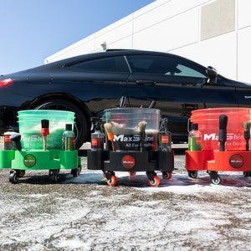 Maxshine Rolling Bucket Dolly Black/Red/Green