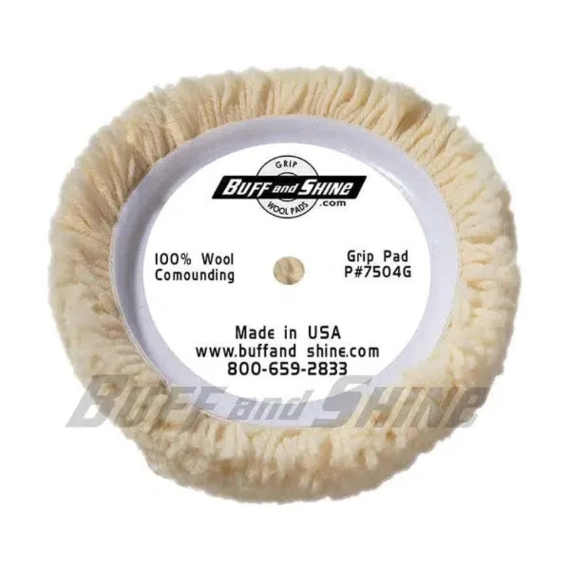 Buff and Shine 100% Natural Wool 4 Ply Twist Grip Pad 7.5Inch